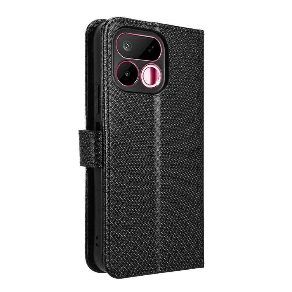 For Realme 16T 5G Diamond Texture Leather Phone Case - Black - EDA004691449B