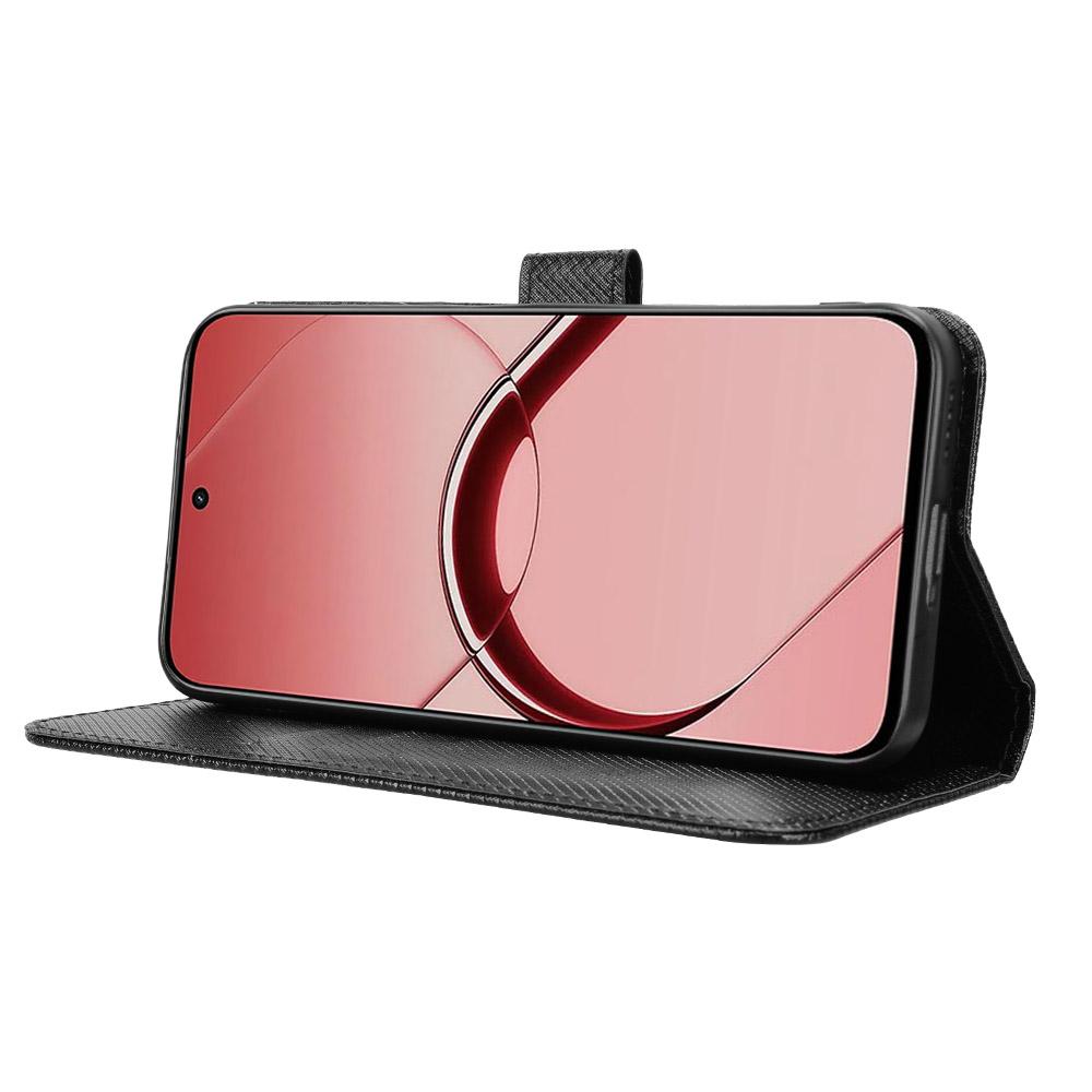 For Realme 16T 5G Diamond Texture Leather Phone Case - Black - EDA004691449B