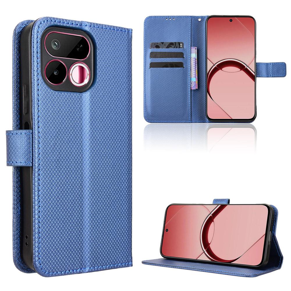 For Realme 16T 5G Diamond Texture Leather Phone Case - Blue - EDA004691449C