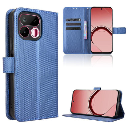 For Realme 16T 5G Diamond Texture Leather Phone Case - Blue - EDA004691449C