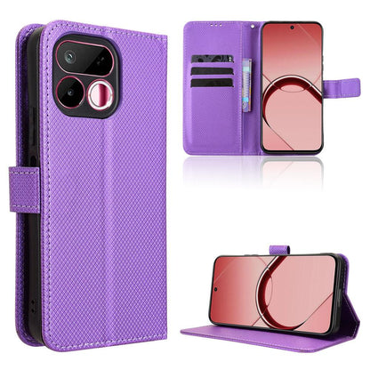 For Realme 16T 5G Diamond Texture Leather Phone Case - Purple - EDA004691449E