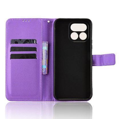 For Realme 16T 5G Diamond Texture Leather Phone Case - Purple - EDA004691449E