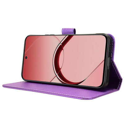 For Realme 16T 5G Diamond Texture Leather Phone Case - Purple - EDA004691449E