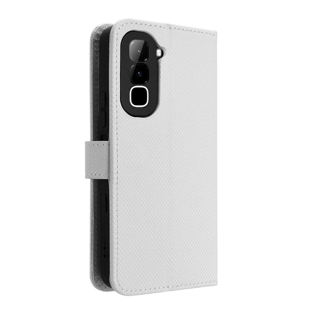 For Infinix Hot 70 4G Diamond Texture Leather Phone Case - White - EDA004691844A