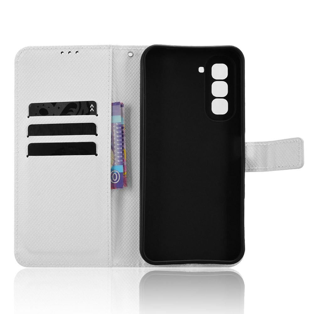 For Infinix Hot 70 4G Diamond Texture Leather Phone Case - White - EDA004691844A