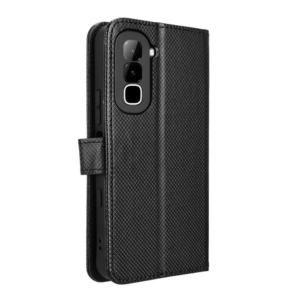 For Infinix Hot 70 4G Diamond Texture Leather Phone Case - Black - EDA004691844B