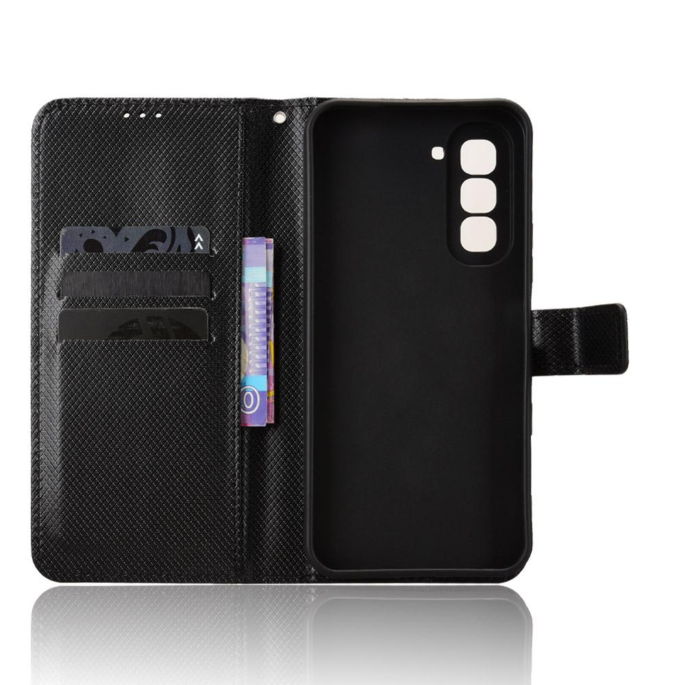 For Infinix Hot 70 4G Diamond Texture Leather Phone Case - Black - EDA004691844B