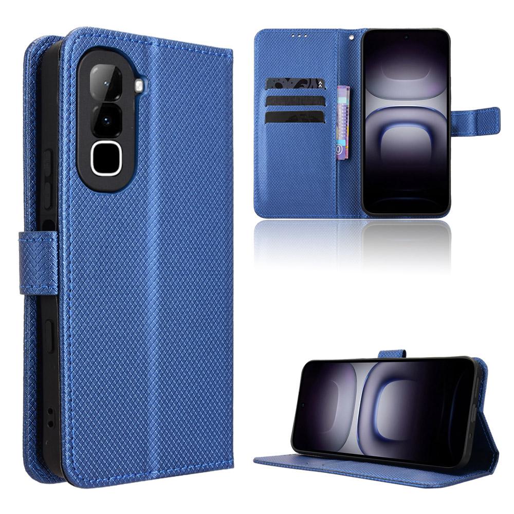 For Infinix Hot 70 4G Diamond Texture Leather Phone Case - Blue - EDA004691844C