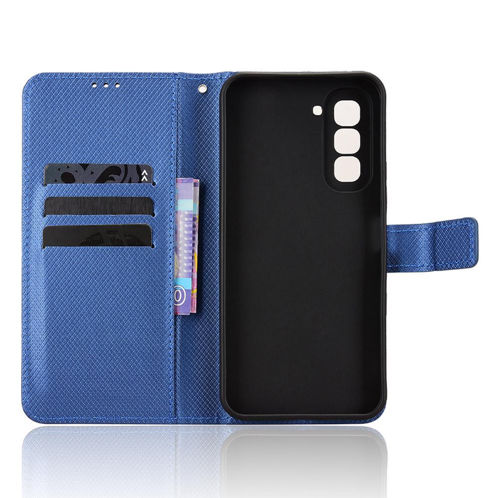 For Infinix Hot 70 4G Diamond Texture Leather Phone Case - Blue - EDA004691844C