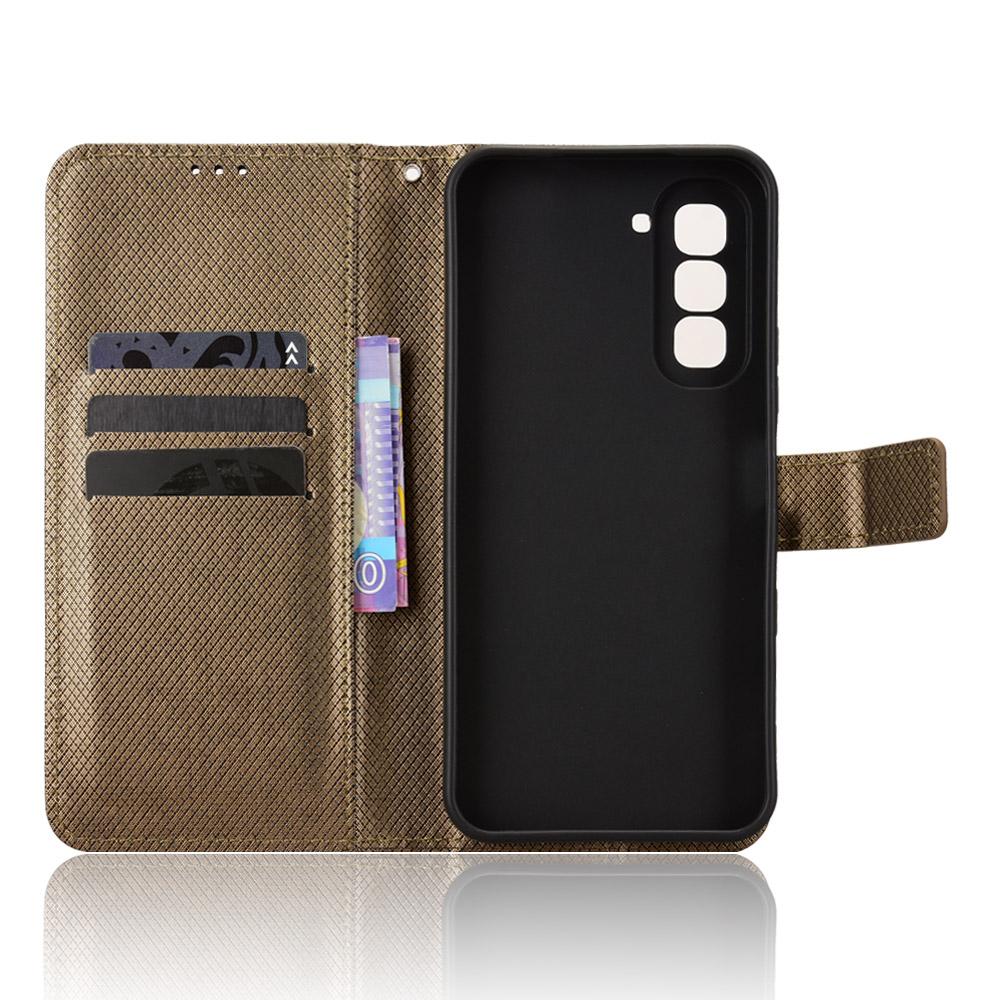 For Infinix Hot 70 4G Diamond Texture Leather Phone Case - Brown - EDA004691844D