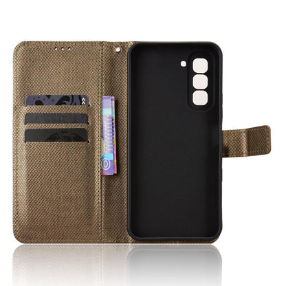 For Infinix Hot 70 4G Diamond Texture Leather Phone Case - Brown - EDA004691844D