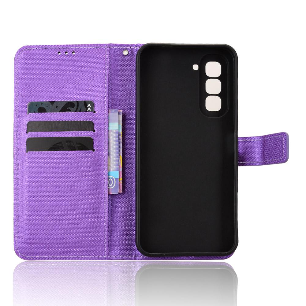For Infinix Hot 70 4G Diamond Texture Leather Phone Case - Purple - EDA004691844E