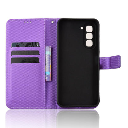 For Infinix Hot 70 4G Diamond Texture Leather Phone Case - Purple - EDA004691844E