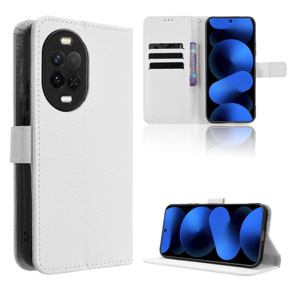 For Huawei nova 16z 5G Diamond Texture Leather Phone Case - White - EDA004692225A