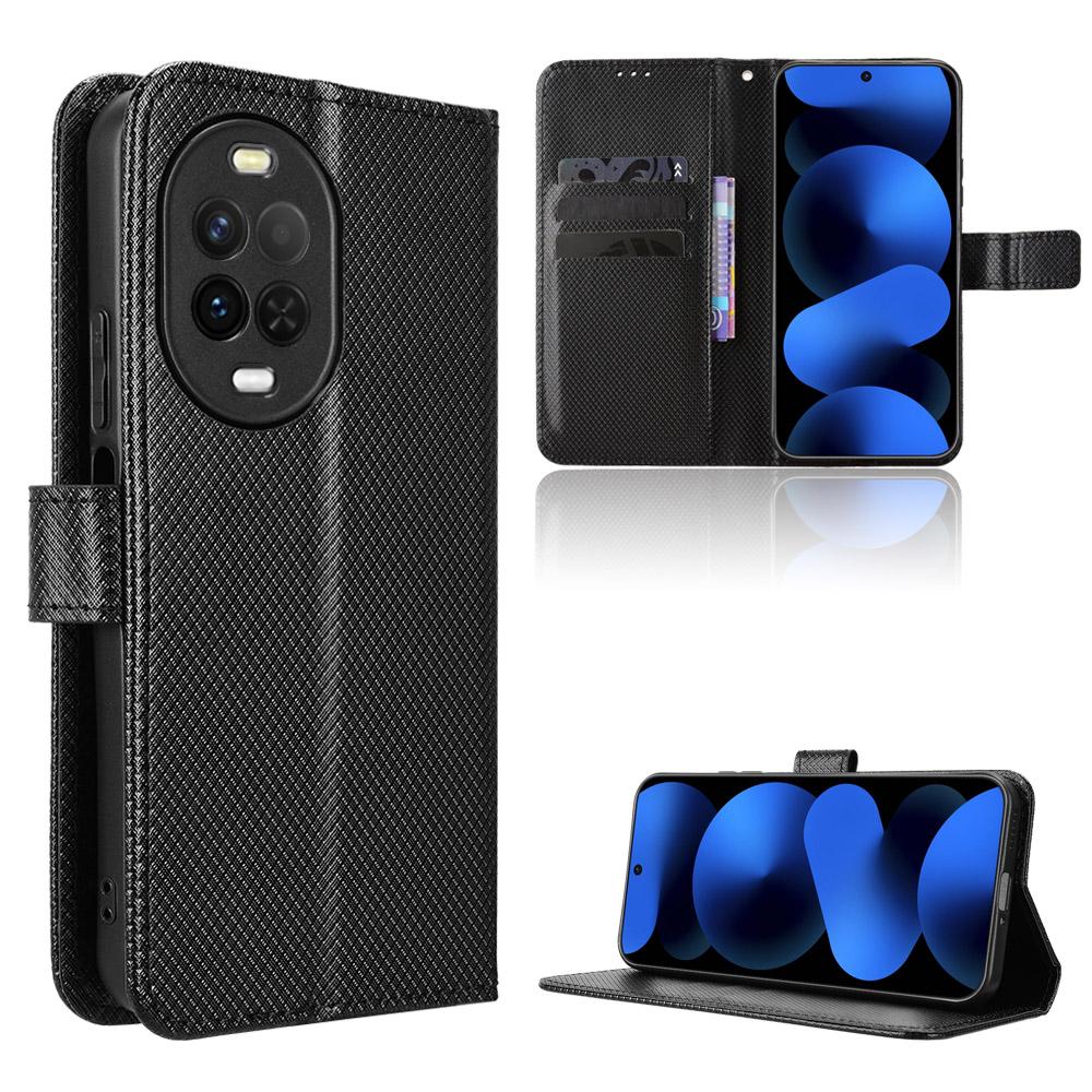For Huawei nova 16z 5G Diamond Texture Leather Phone Case - Black - EDA004692225B