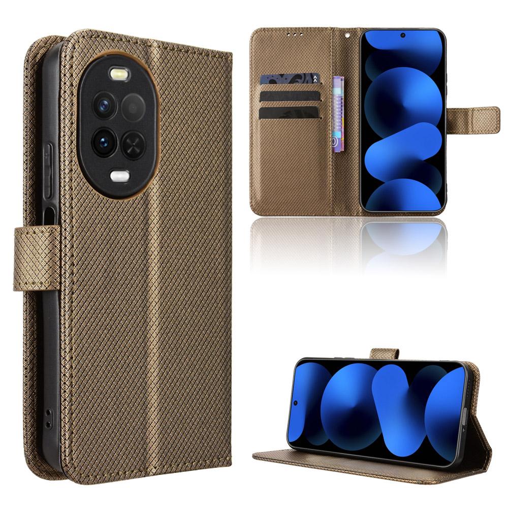 For Huawei nova 16z 5G Diamond Texture Leather Phone Case - Brown - EDA004692225D