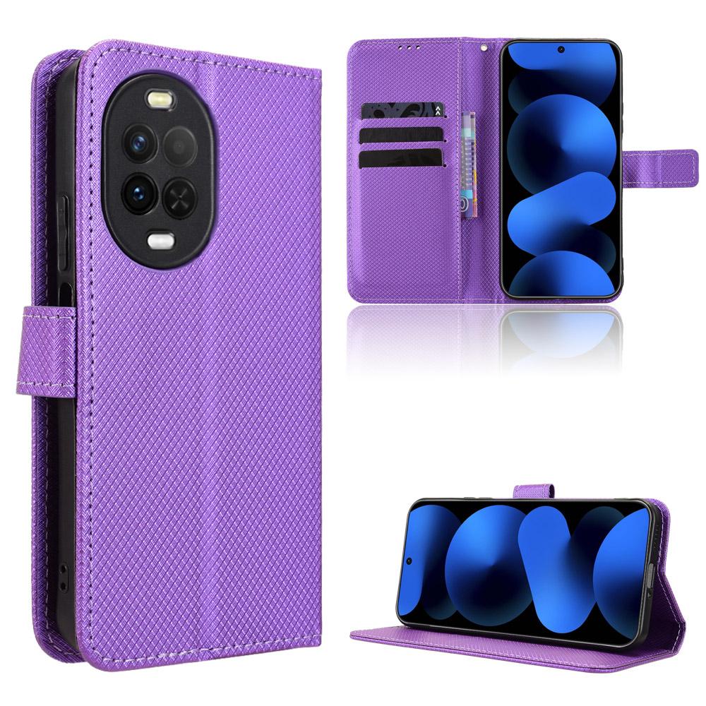 For Huawei nova 16z 5G Diamond Texture Leather Phone Case - Purple - EDA004692225E