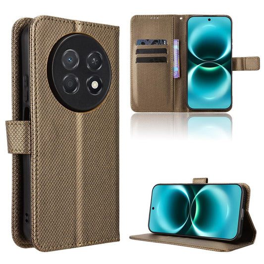For Huawei Enjoy 90 Pro Max 5G / nova 15 Max Diamond Texture Leather Phone Case - Brown - EDA004692226D