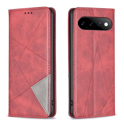 For Google Pixel 11 / 11 Pro Rhombus Texture Magnetic Leather Phone Case - Red - EDA004698405A