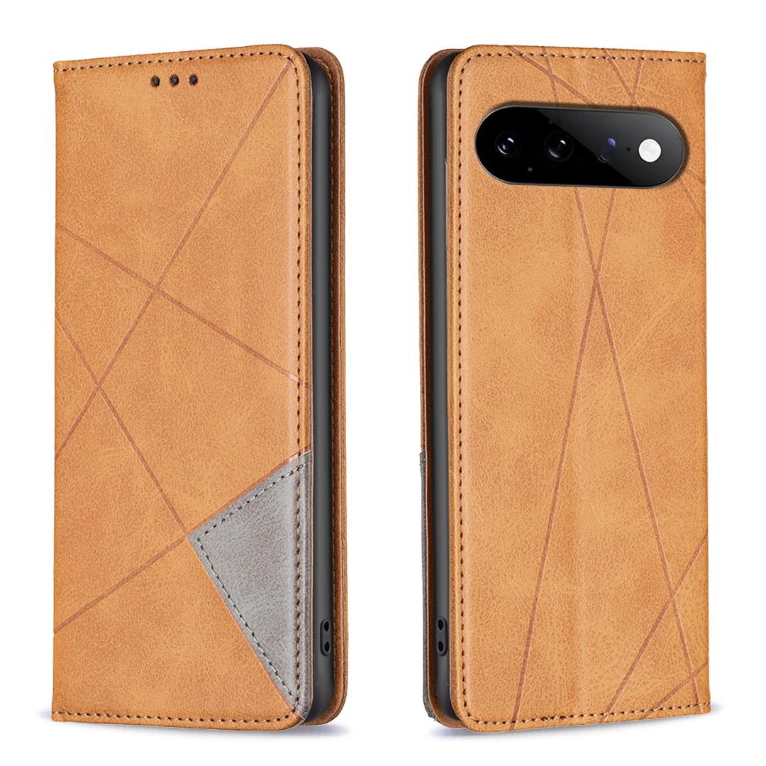 For Google Pixel 11 / 11 Pro Rhombus Texture Magnetic Leather Phone Case - Yellow - EDA004698405B
