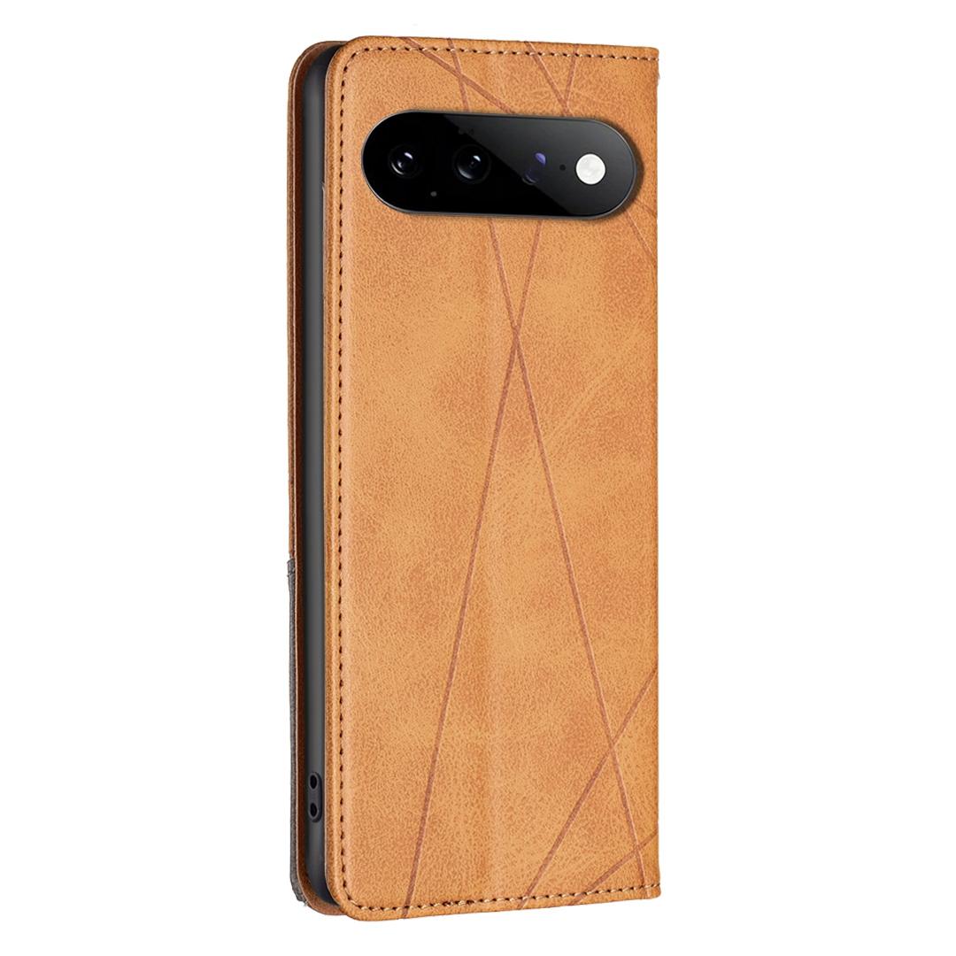 For Google Pixel 11 / 11 Pro Rhombus Texture Magnetic Leather Phone Case - Yellow - EDA004698405B