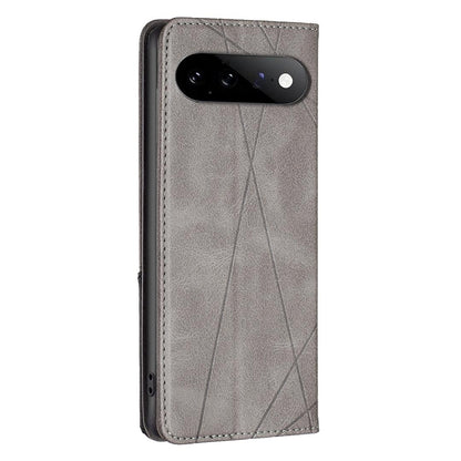 For Google Pixel 11 / 11 Pro Rhombus Texture Magnetic Leather Phone Case - Grey - EDA004698405C