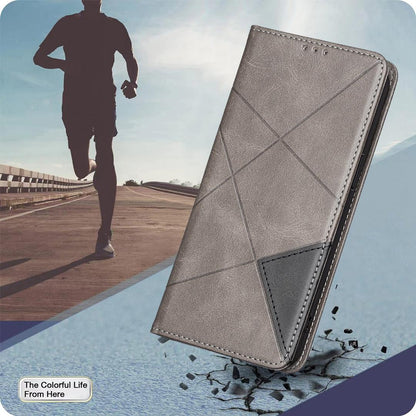 For Google Pixel 11 / 11 Pro Rhombus Texture Magnetic Leather Phone Case - Grey - EDA004698405C
