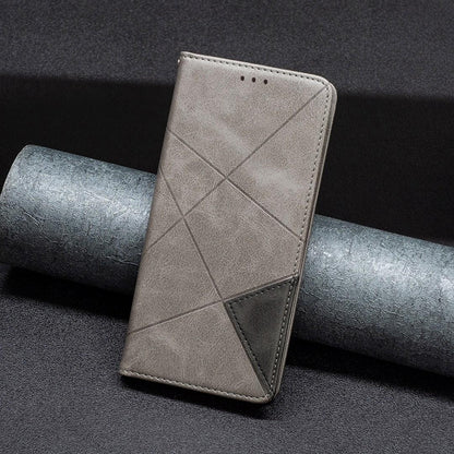 For Google Pixel 11 / 11 Pro Rhombus Texture Magnetic Leather Phone Case - Grey - EDA004698405C
