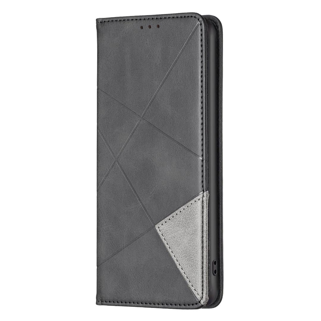 For Google Pixel 11 / 11 Pro Rhombus Texture Magnetic Leather Phone Case - Black - EDA004698405E