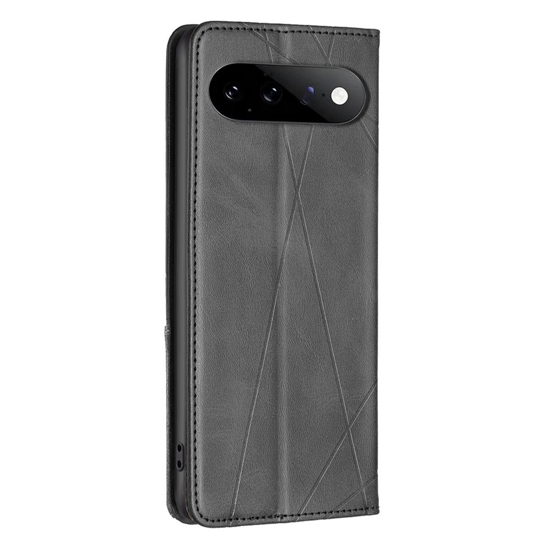 For Google Pixel 11 / 11 Pro Rhombus Texture Magnetic Leather Phone Case - Black - EDA004698405E