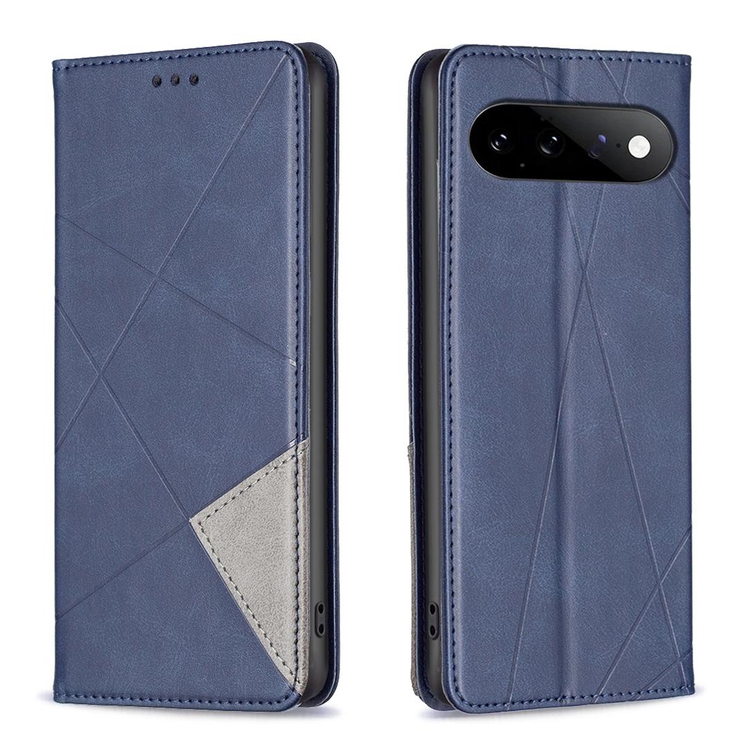 For Google Pixel 11 / 11 Pro Rhombus Texture Magnetic Leather Phone Case - Blue - EDA004698405F