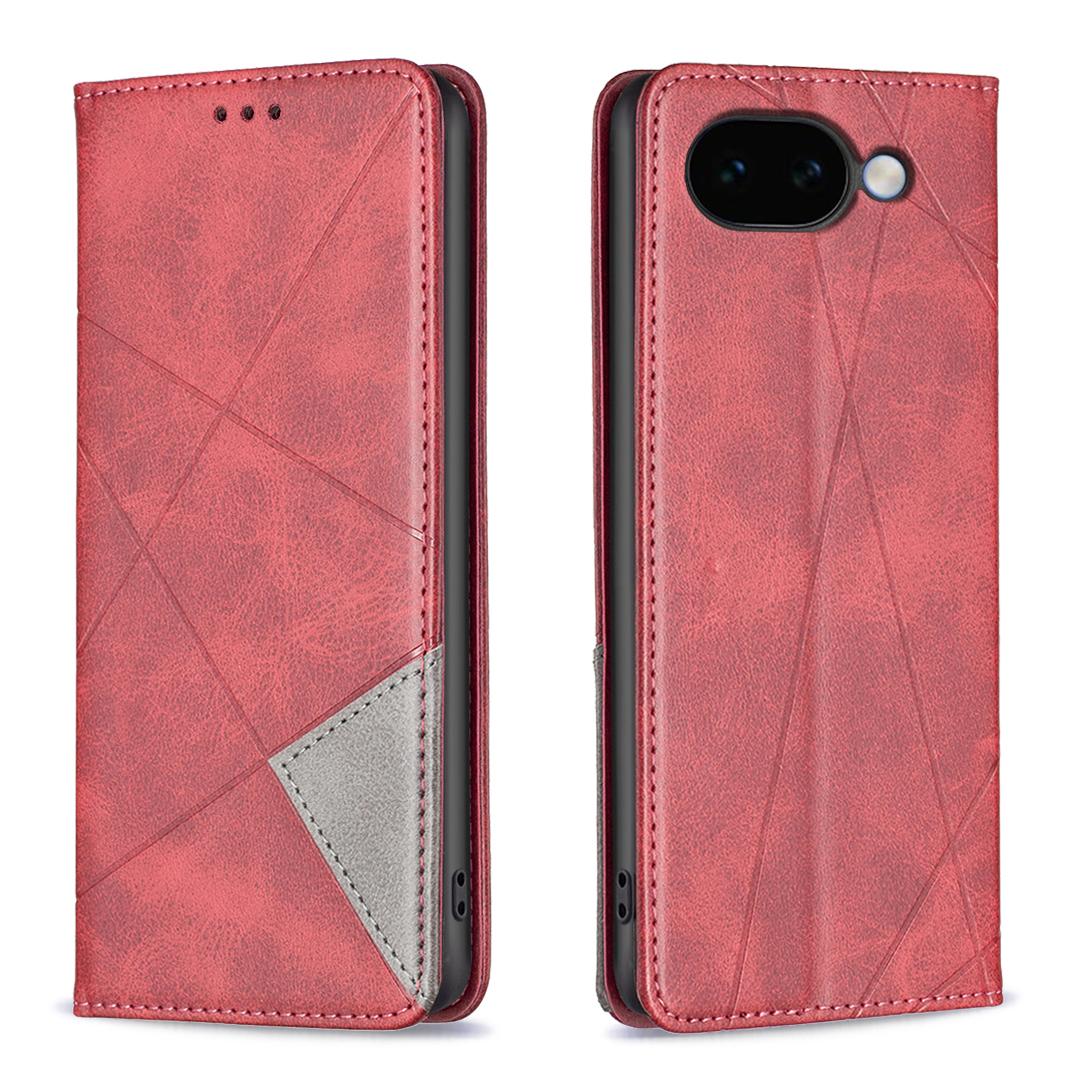 For Google Pixel 11a Rhombus Texture Magnetic Leather Phone Case - Red - EDA004698406A
