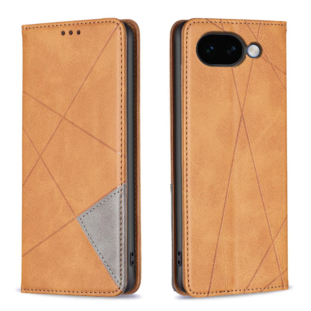 For Google Pixel 11a Rhombus Texture Magnetic Leather Phone Case - Yellow - EDA004698406B