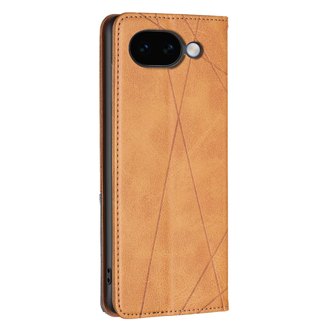 For Google Pixel 11a Rhombus Texture Magnetic Leather Phone Case - Yellow - EDA004698406B