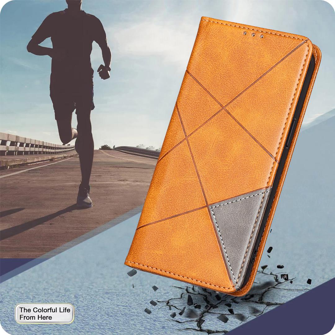 For Google Pixel 11a Rhombus Texture Magnetic Leather Phone Case - Yellow - EDA004698406B