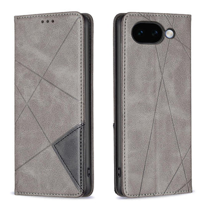 For Google Pixel 11a Rhombus Texture Magnetic Leather Phone Case - Grey - EDA004698406C