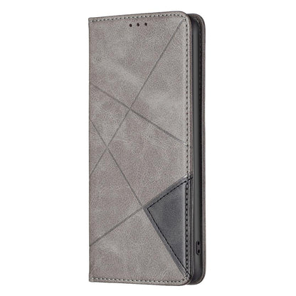 For Google Pixel 11a Rhombus Texture Magnetic Leather Phone Case - Grey - EDA004698406C