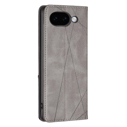 For Google Pixel 11a Rhombus Texture Magnetic Leather Phone Case - Grey - EDA004698406C