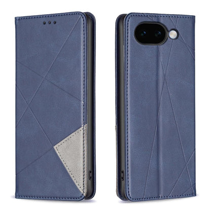 For Google Pixel 11a Rhombus Texture Magnetic Leather Phone Case - Blue - EDA004698406F