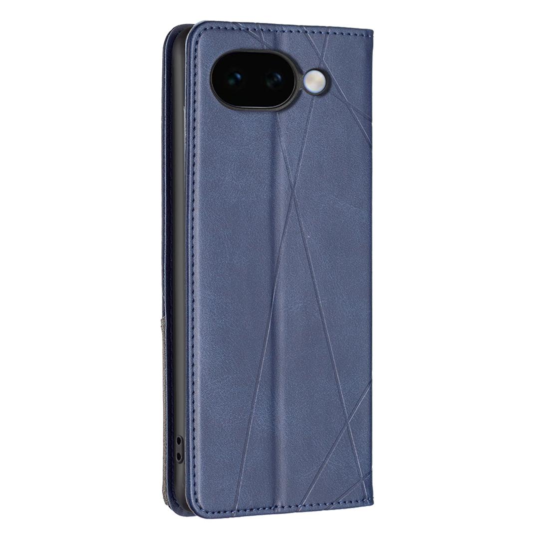 For Google Pixel 11a Rhombus Texture Magnetic Leather Phone Case - Blue - EDA004698406F