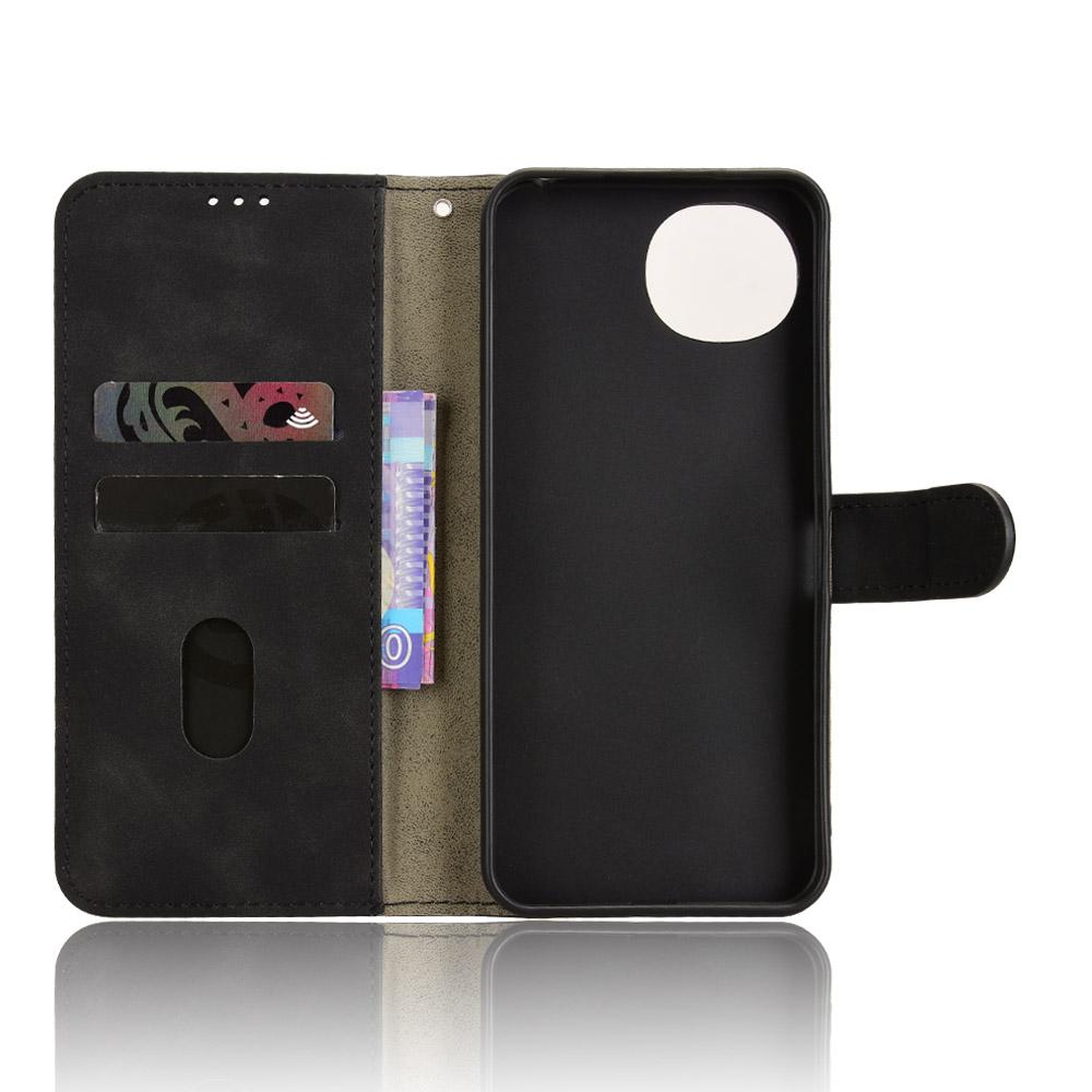 For Sharp Aquos wish6 Skin Feel Magnetic Flip Leather Phone Case(Black)