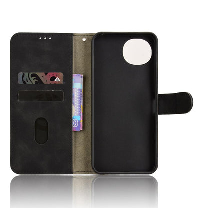 For Sharp Aquos wish6 Skin Feel Magnetic Flip Leather Phone Case(Black)