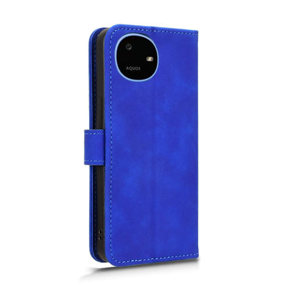 For Sharp Aquos wish6 Skin Feel Magnetic Flip Leather Phone Case(Blue)