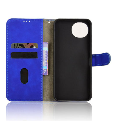 For Sharp Aquos wish6 Skin Feel Magnetic Flip Leather Phone Case(Blue)