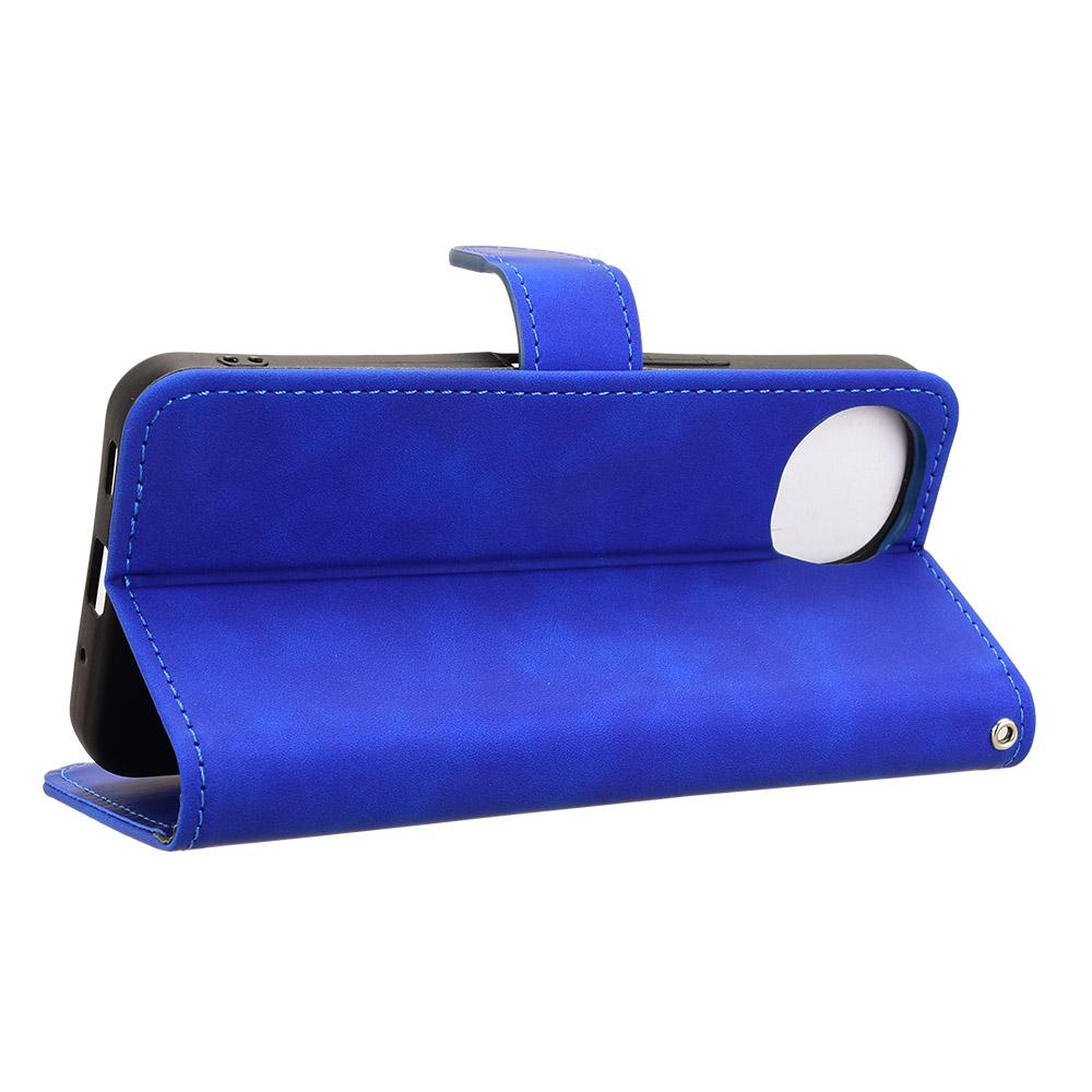 For Sharp Aquos wish6 Skin Feel Magnetic Flip Leather Phone Case(Blue)