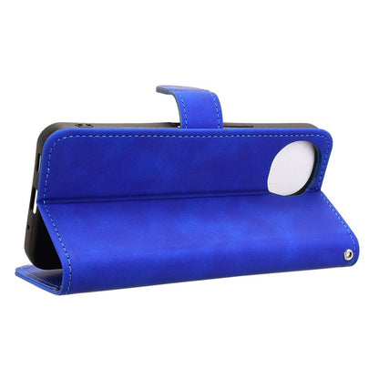 For Sharp Aquos wish6 Skin Feel Magnetic Flip Leather Phone Case(Blue)