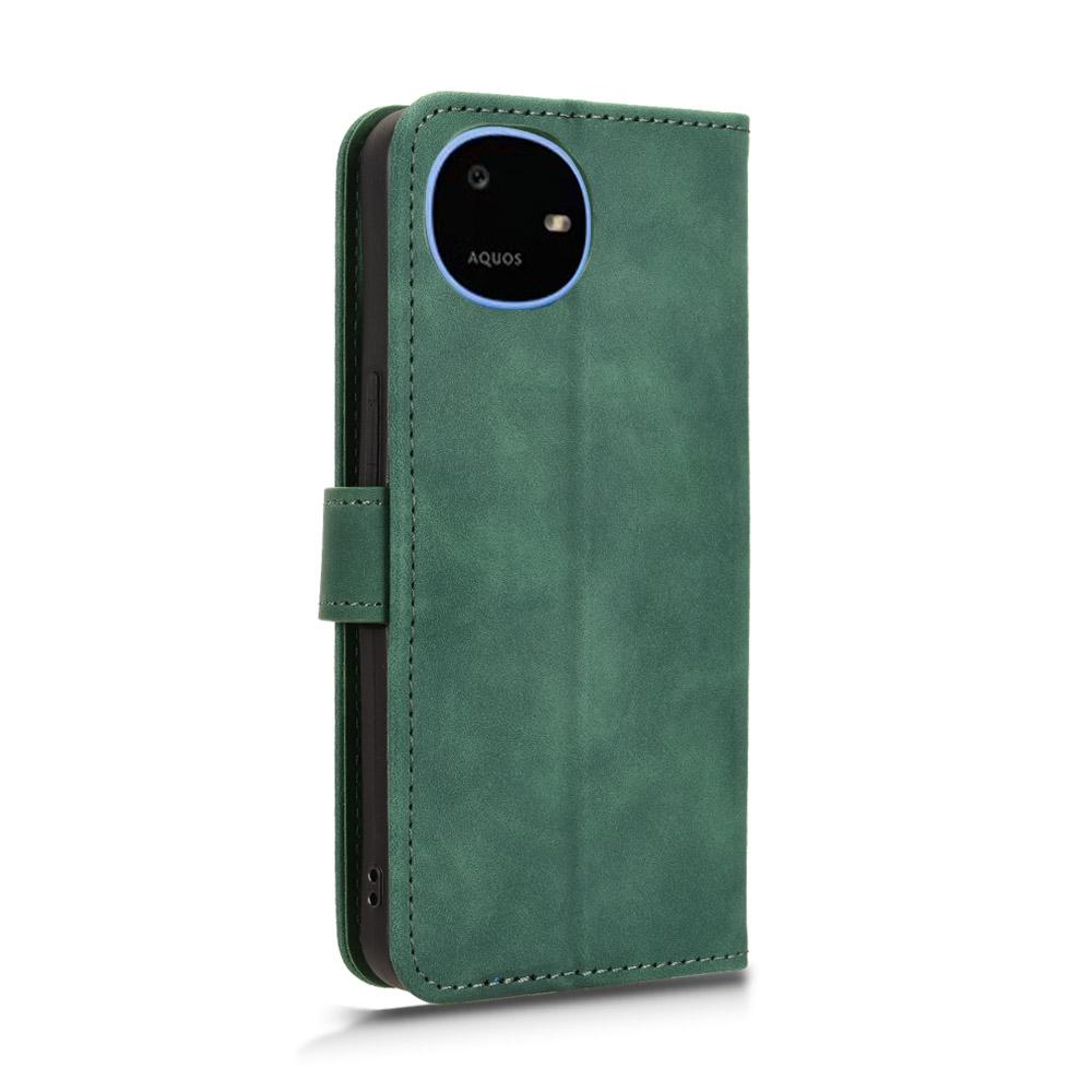 For Sharp Aquos wish6 Skin Feel Magnetic Flip Leather Phone Case(Green)