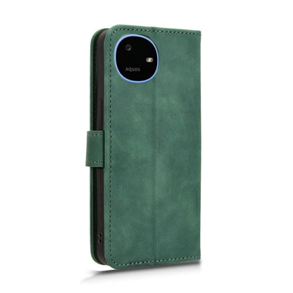 For Sharp Aquos wish6 Skin Feel Magnetic Flip Leather Phone Case(Green)