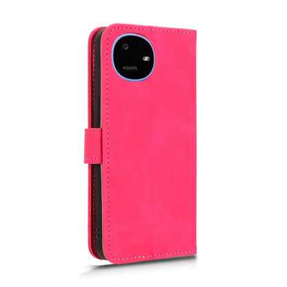 For Sharp Aquos wish6 Skin Feel Magnetic Flip Leather Phone Case(Rose Red)
