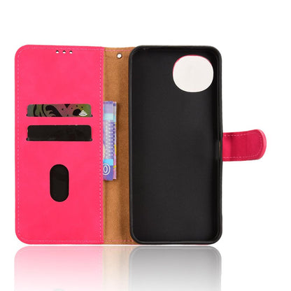 For Sharp Aquos wish6 Skin Feel Magnetic Flip Leather Phone Case(Rose Red)